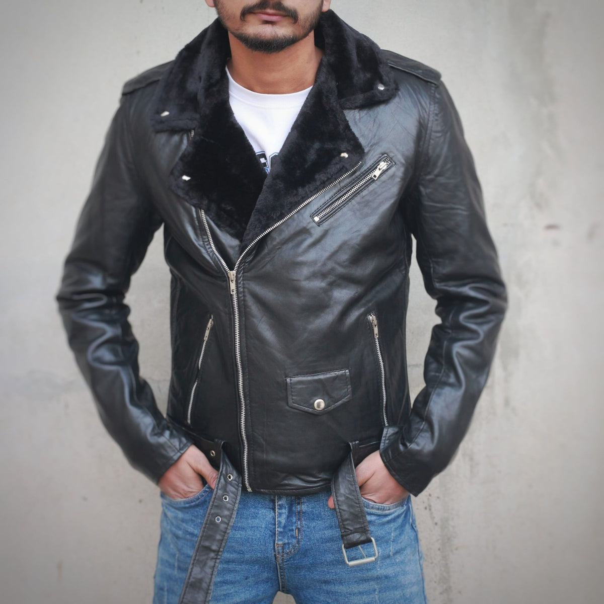 Shearling Biker Jacket