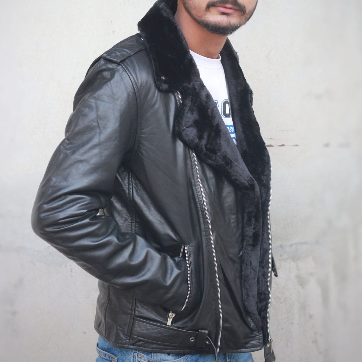 Shearling Biker Jacket