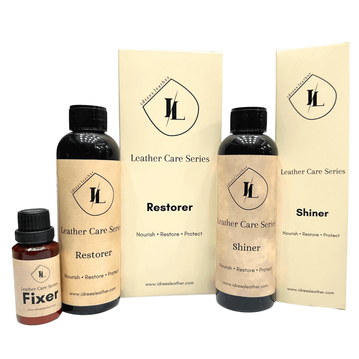 Leather Care Series – Restorer, Shiner & Fixer