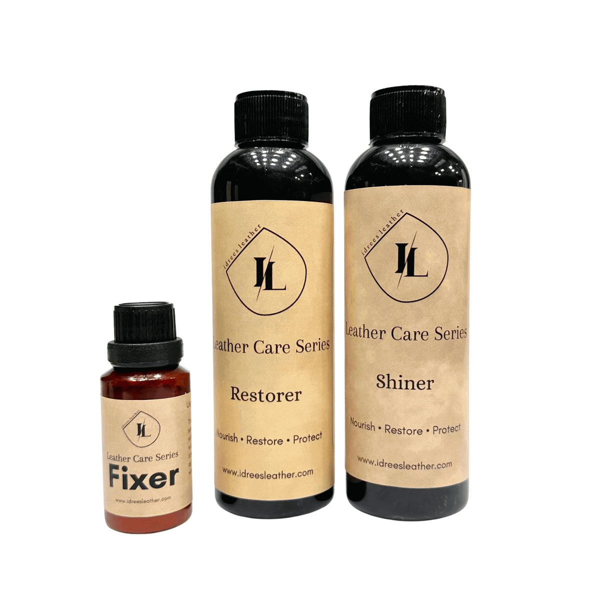 Leather Care Series – Restorer, Shiner & Fixer