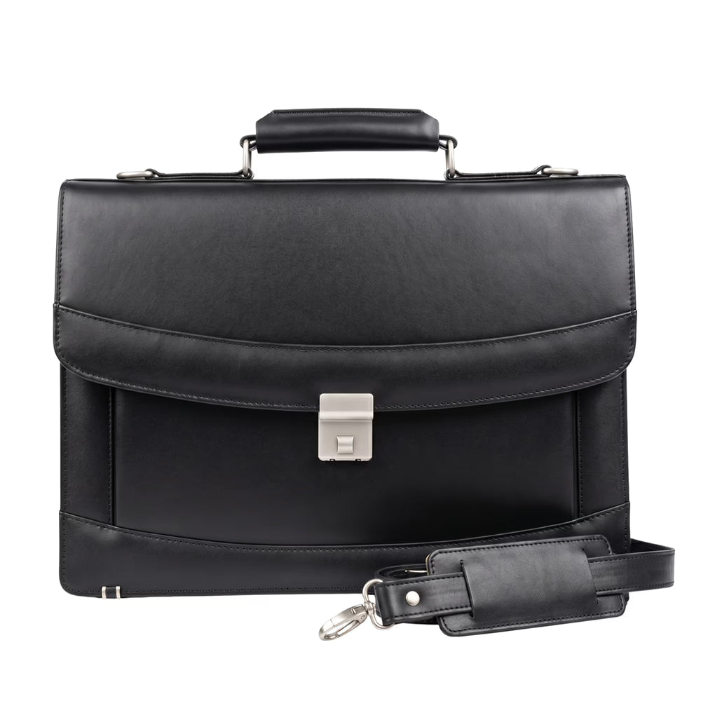 Leather Office Bag - Black