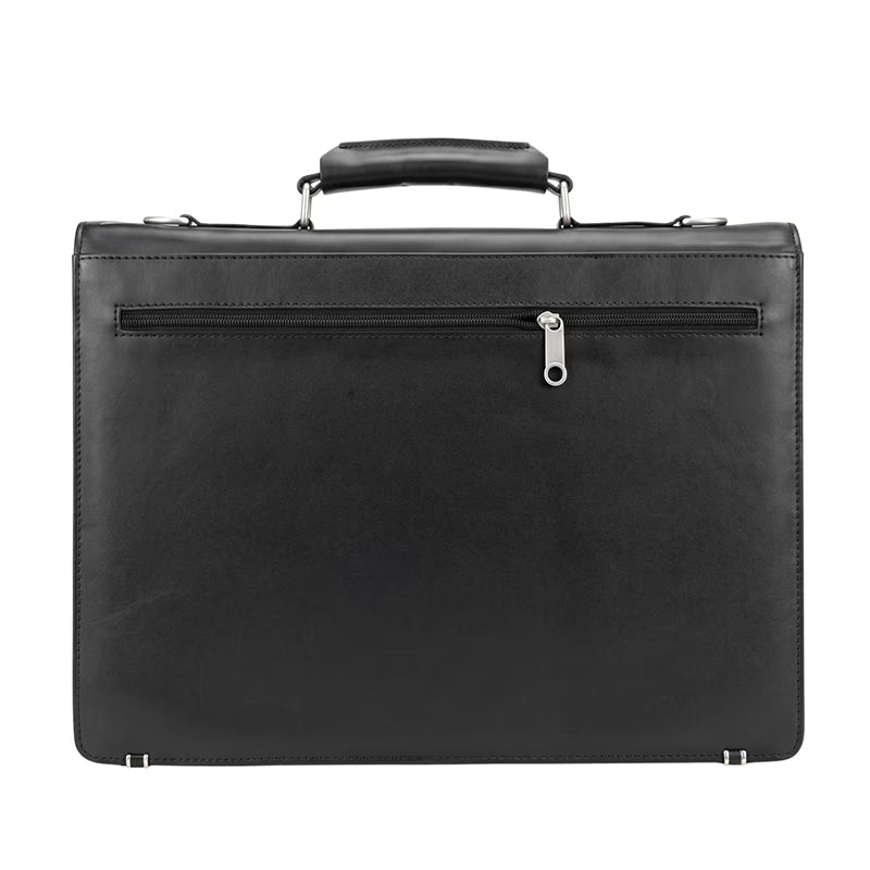 Leather Office Bag - Black
