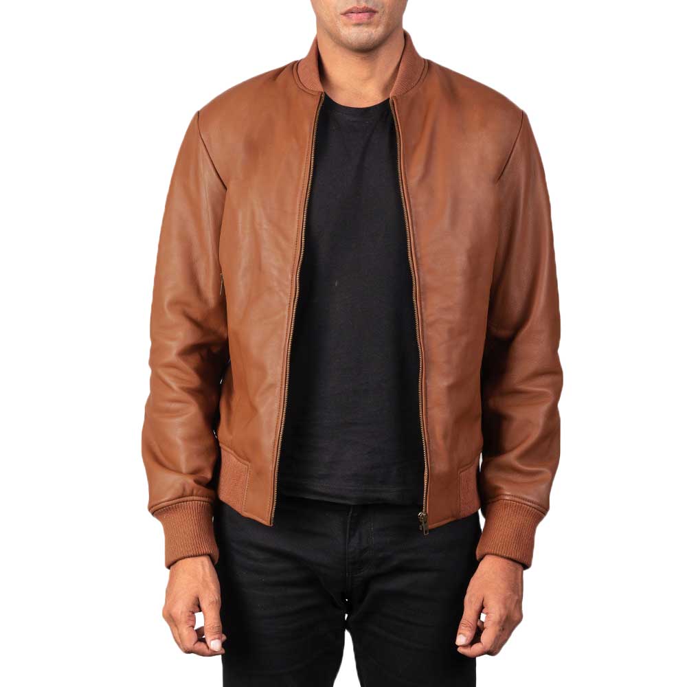 Suede Bomber Jacket - Brown