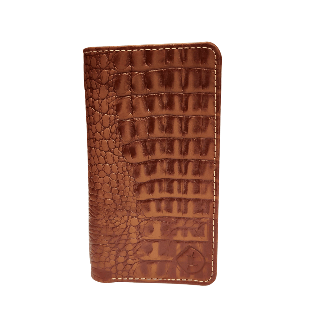 Leather Long Wallet - brown