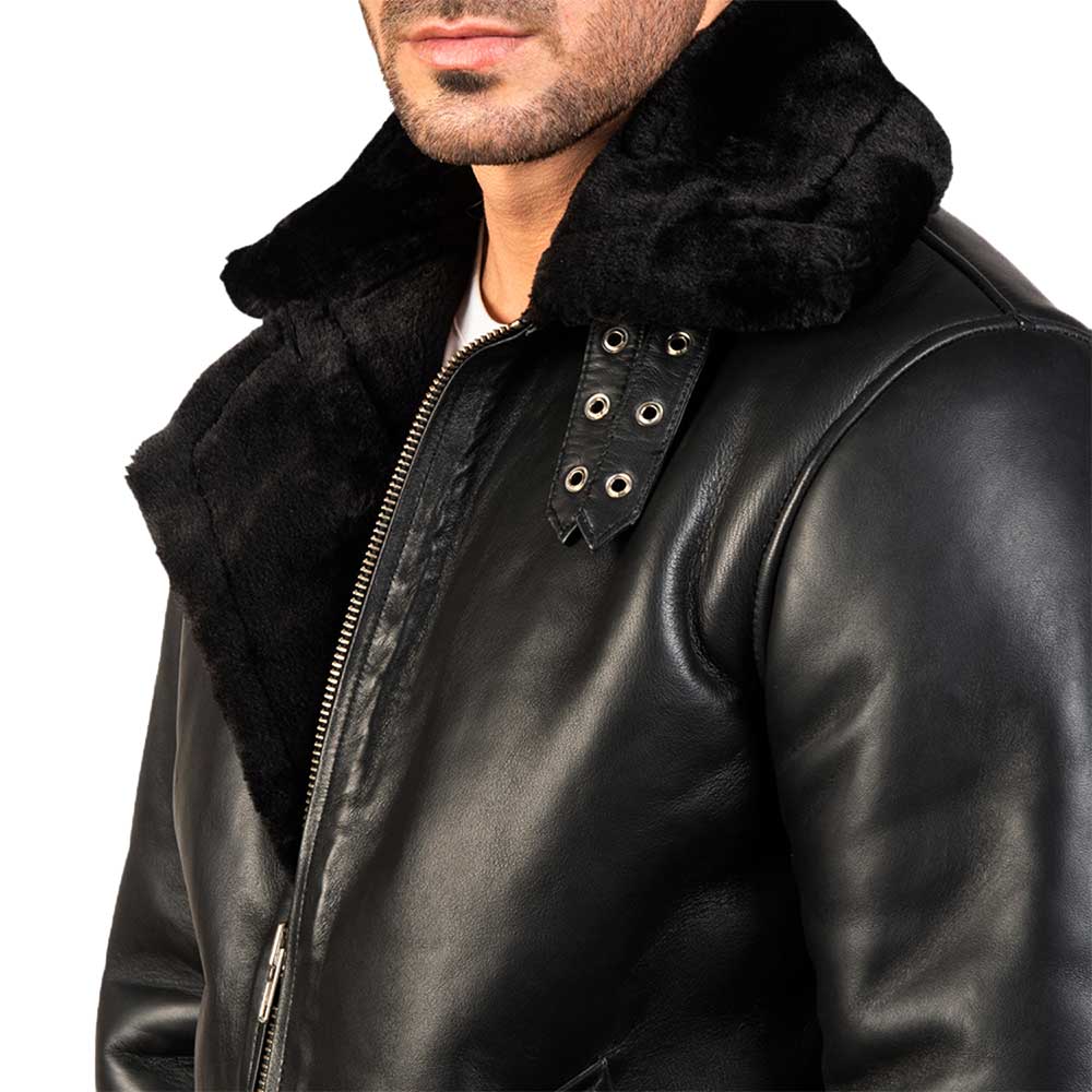 Shearling Leather jacket - blacks