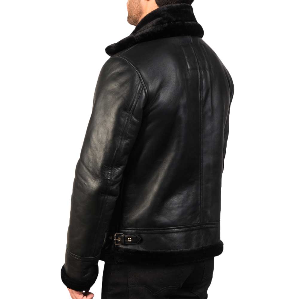 Shearling Leather jacket - blacks