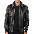 Aaron Leather Bomber Jacket