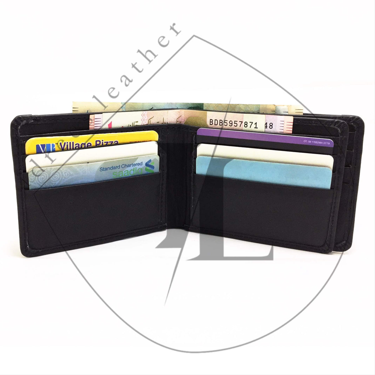 2in1 Leather Wallet - Black
