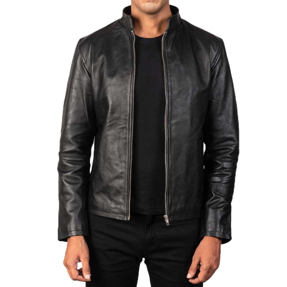 Distressed Burgundy Leather Jacket