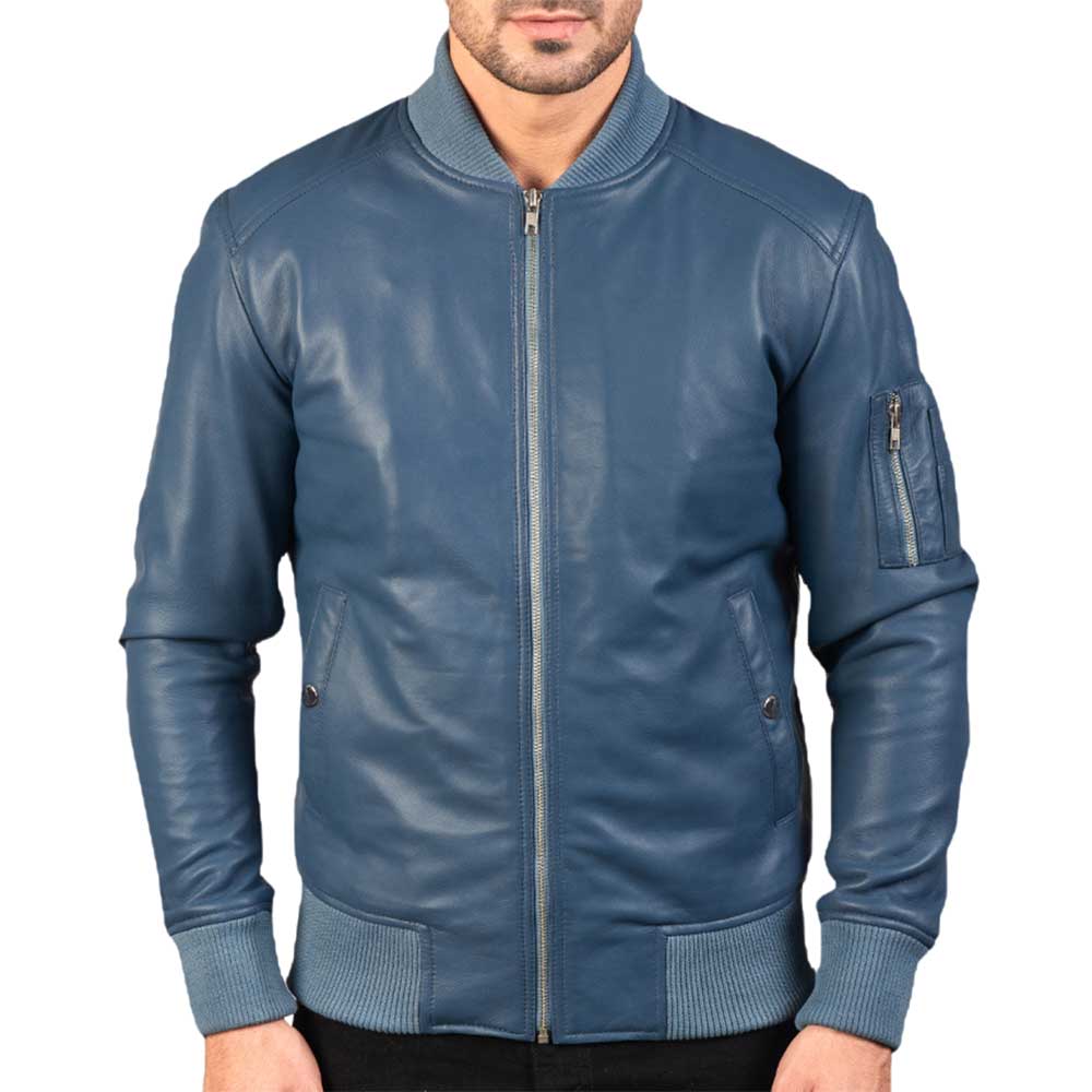 Blue Leather Jacket