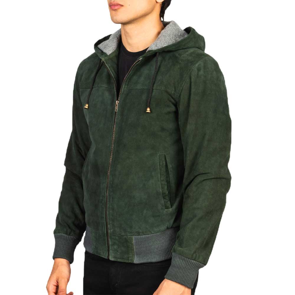 Leather Hooded Jacket