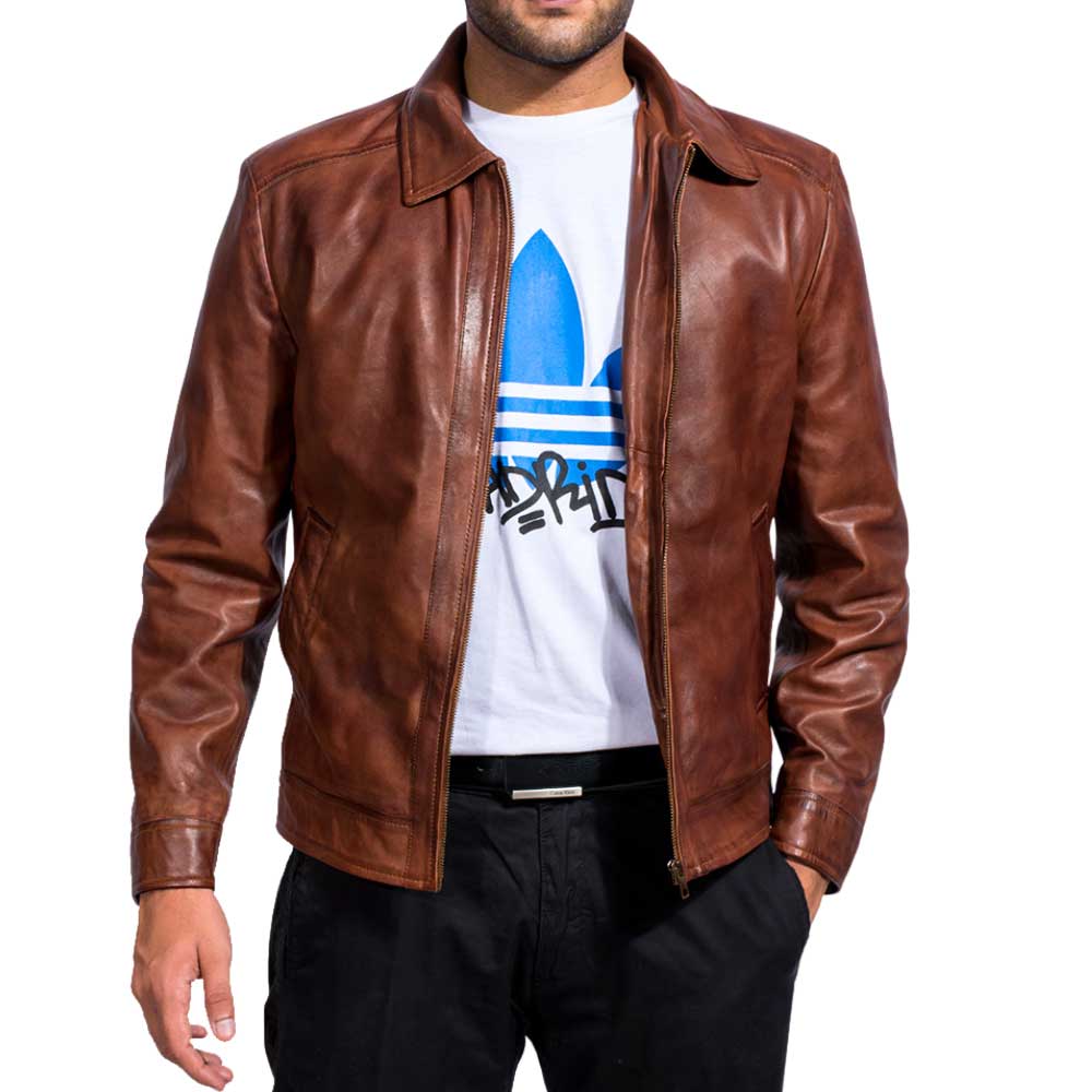 Black Leather Jacket - Brown