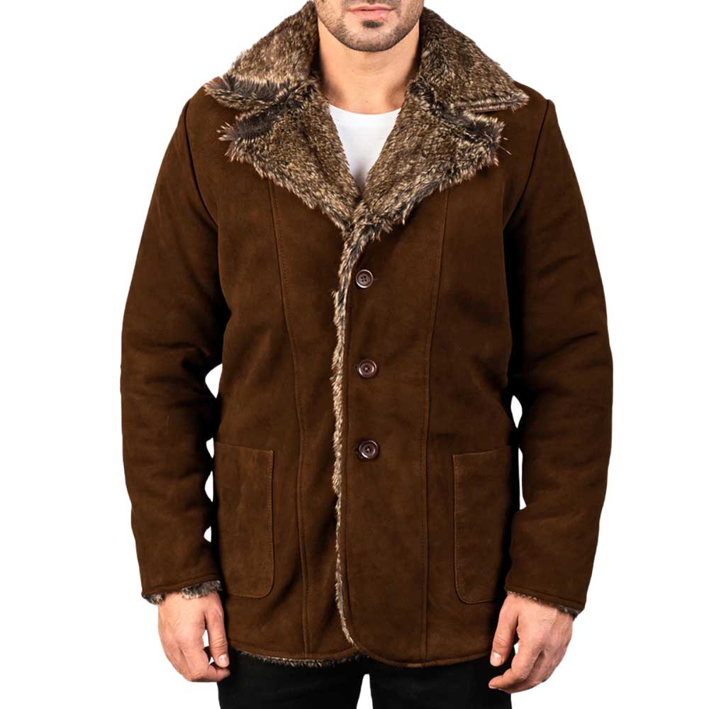 Leather Coat with Fur