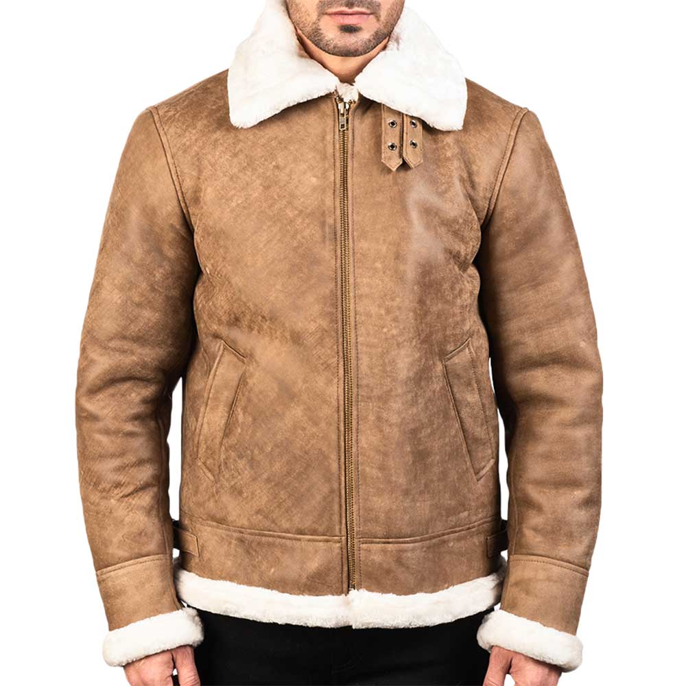 Shearling Leather jacket - brown