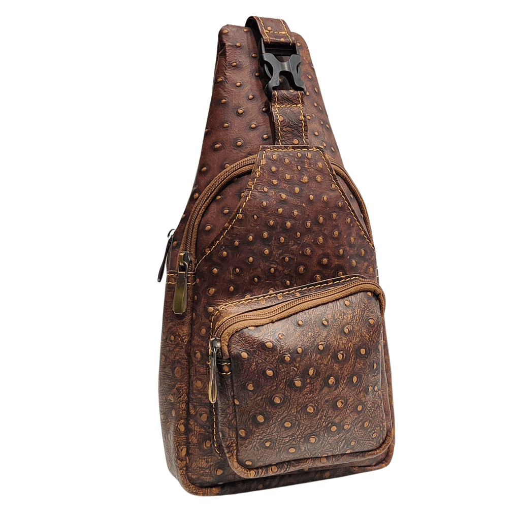Leather Sling Bag - brown