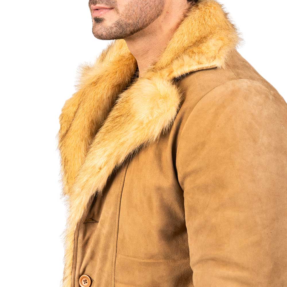 Leather Coat with Fur