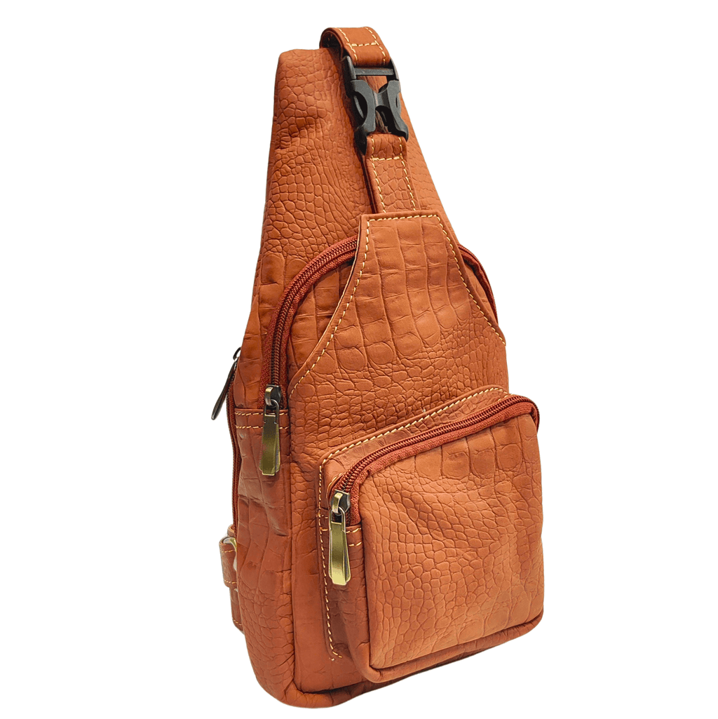 Leather Sling Bag - sand-brown