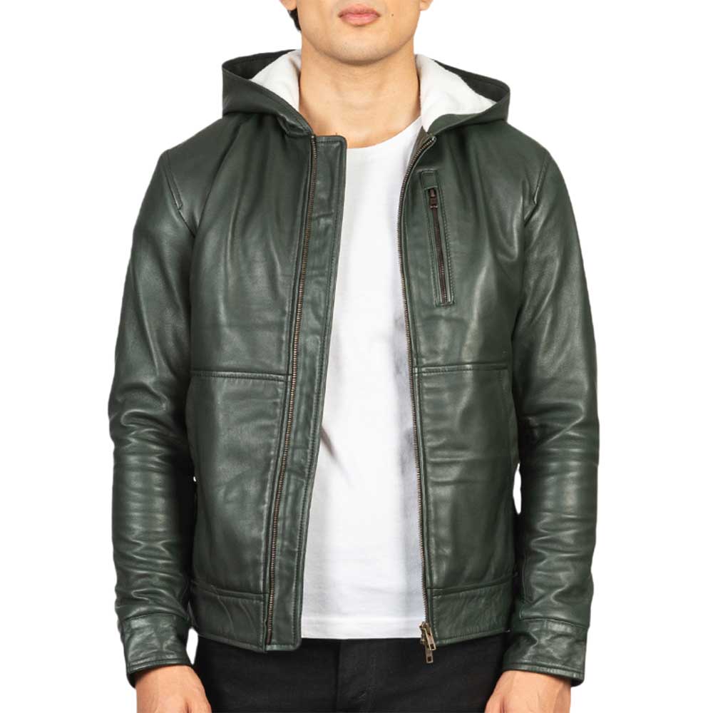 Hooded Leather Jacket