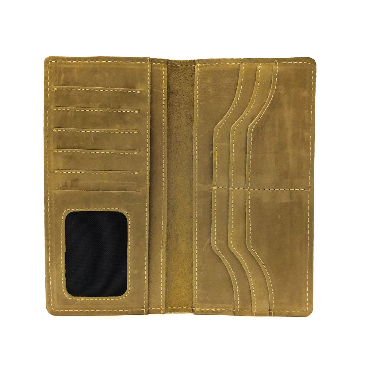 Long Leather Wallet - Gray or Grey