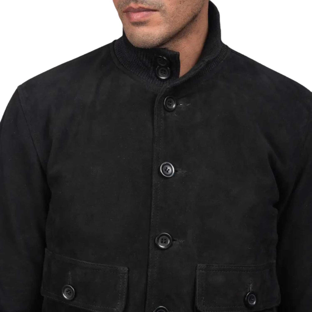 Suede Jacket Mens - Black