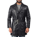 Jordan Black Leather Coat