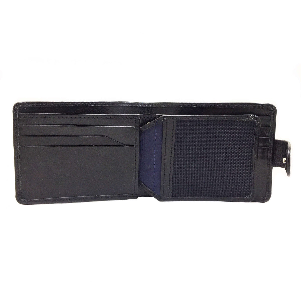 Lockable Leather Wallet - black