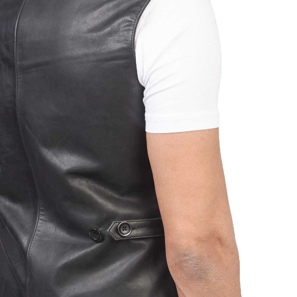 Leather Vest - black