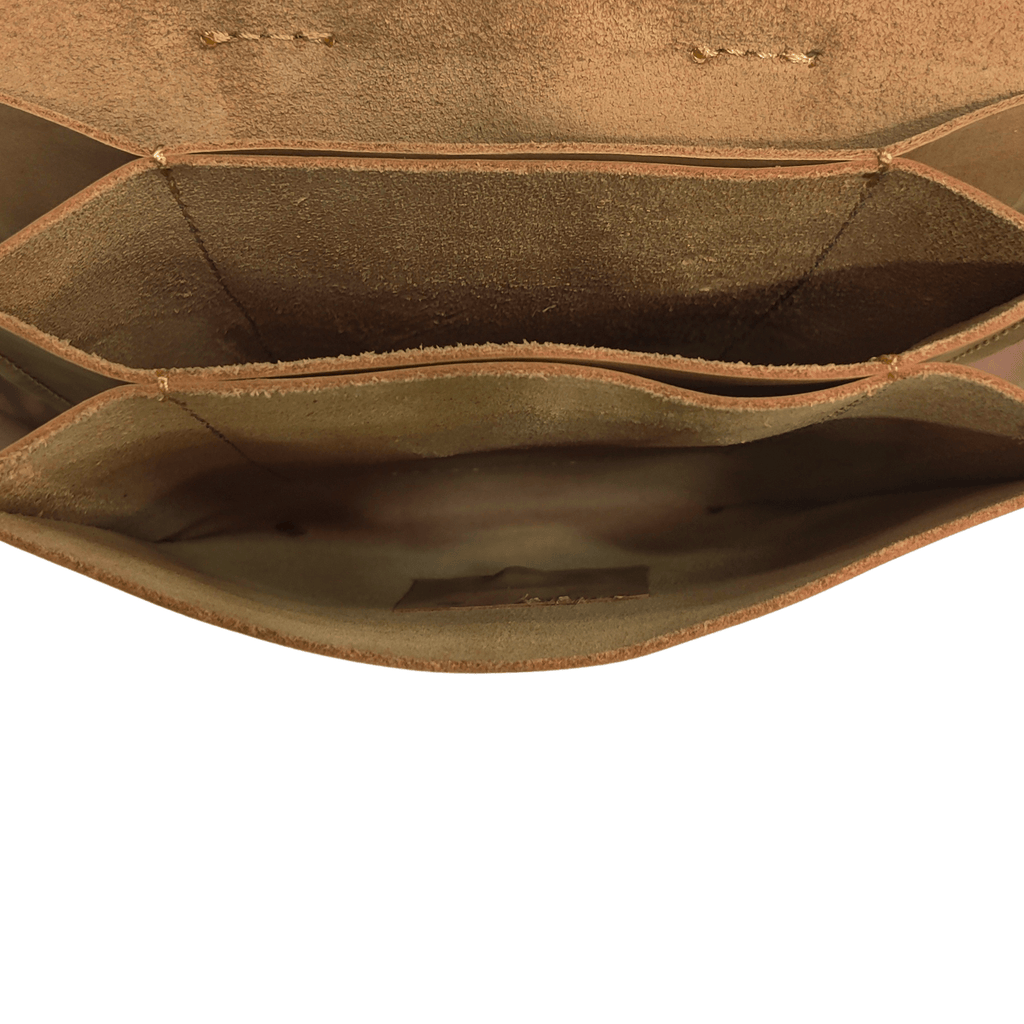 Leather Cross Body Bag - Caml