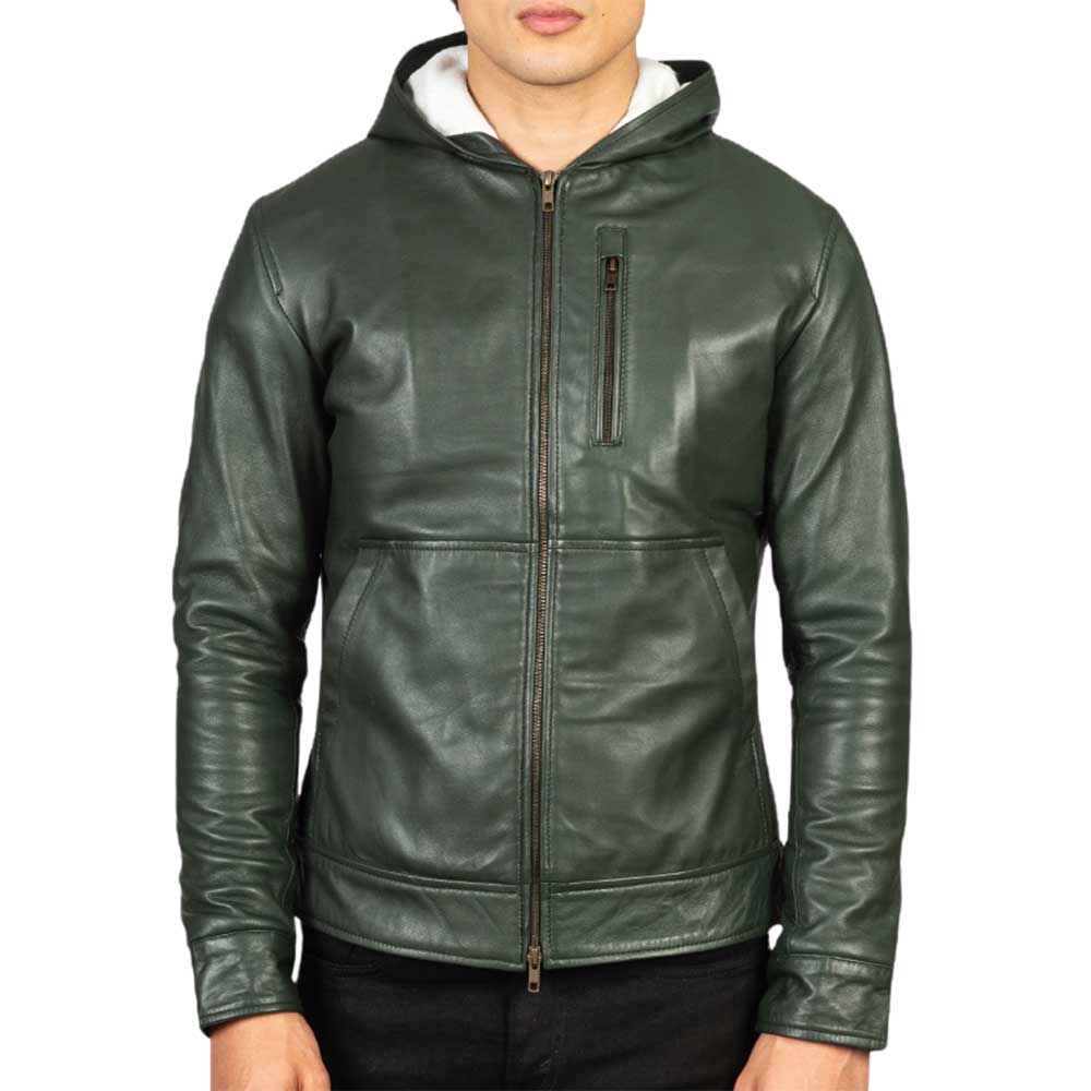 Hooded Leather Jacket