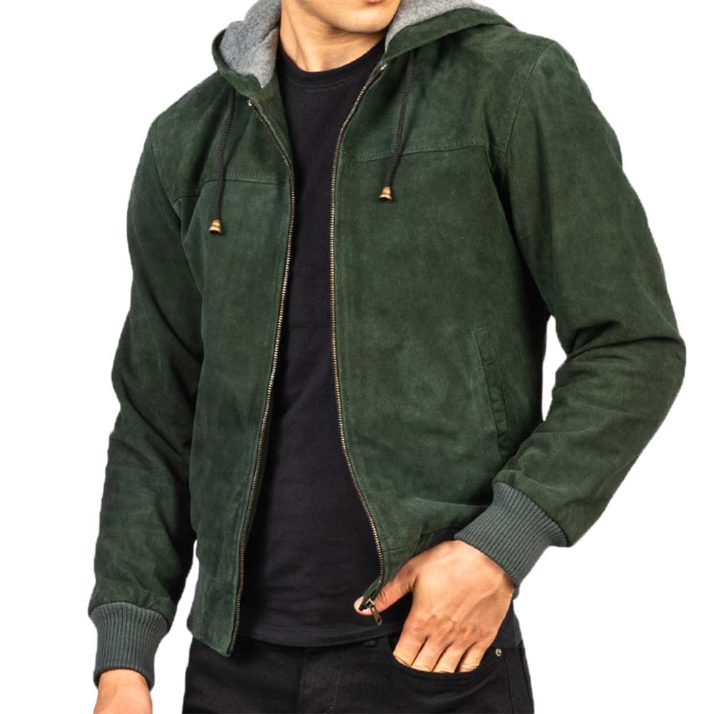 Leather Hooded Jacket