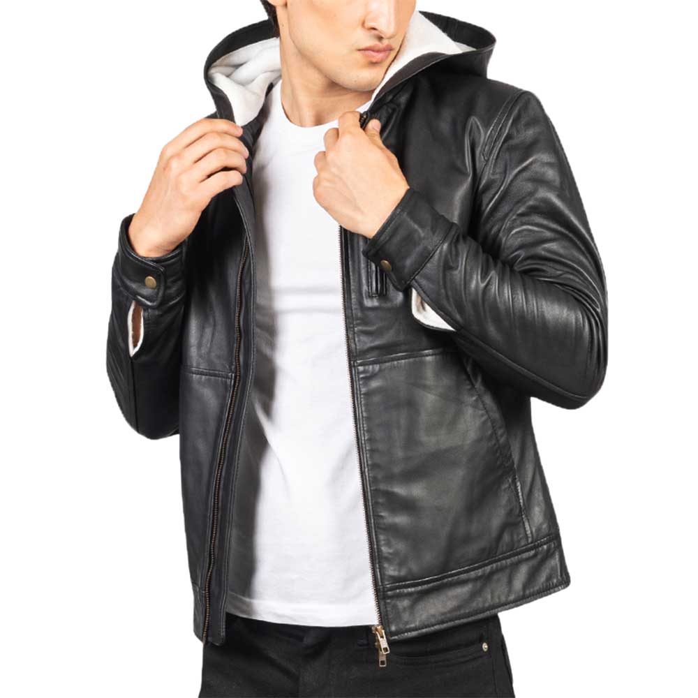 Hooded Leather Jacket