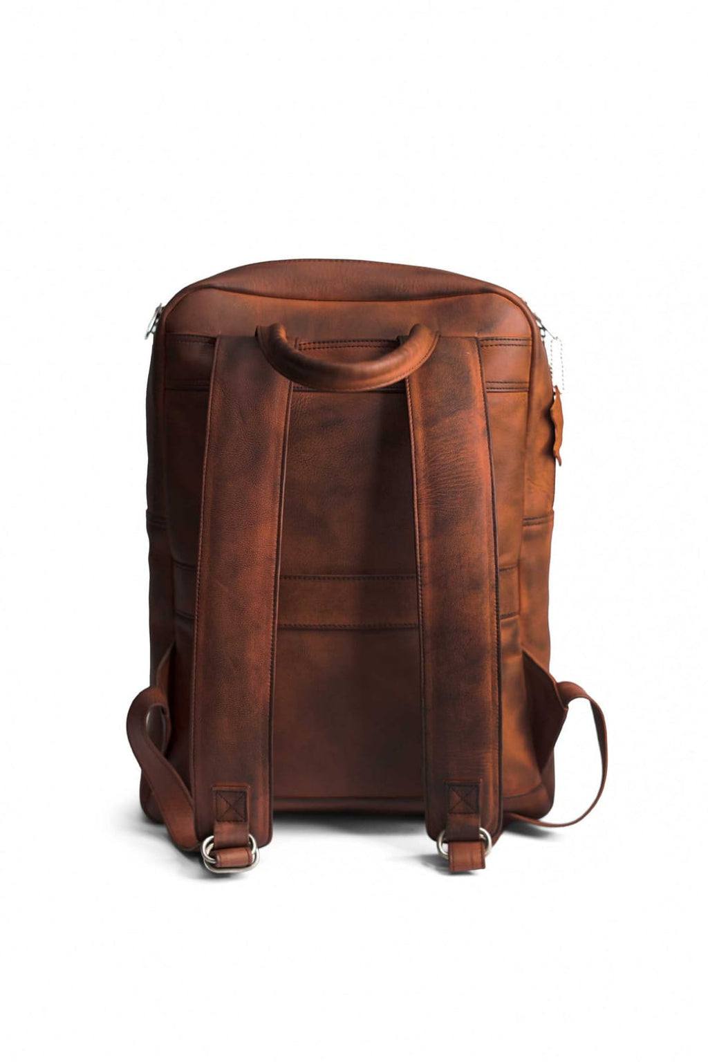 Brown Leather Backpack - brown