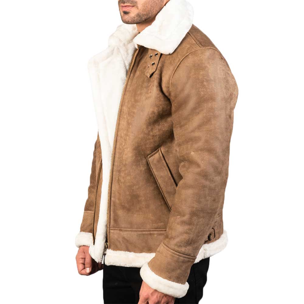 Shearling Leather jacket - brown