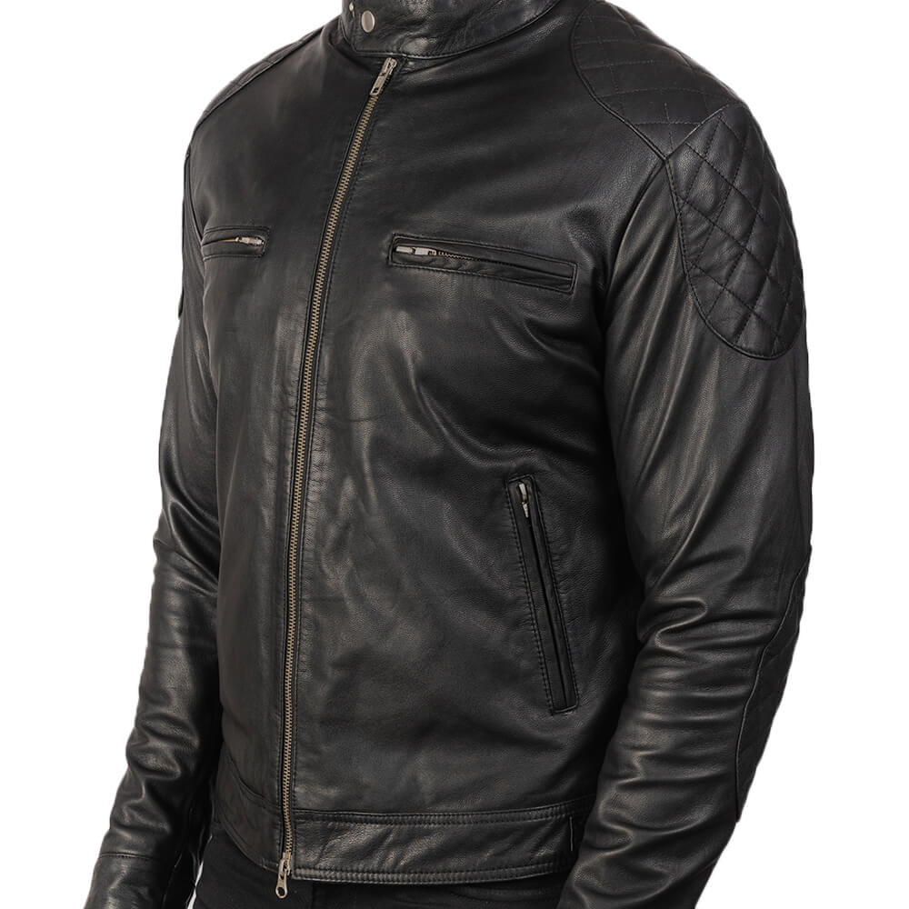 Distressed Leather Jackets for Men - Black
