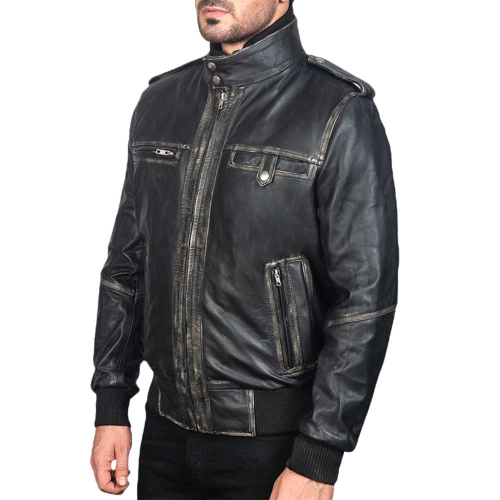 Mens Leather Jacket - Black