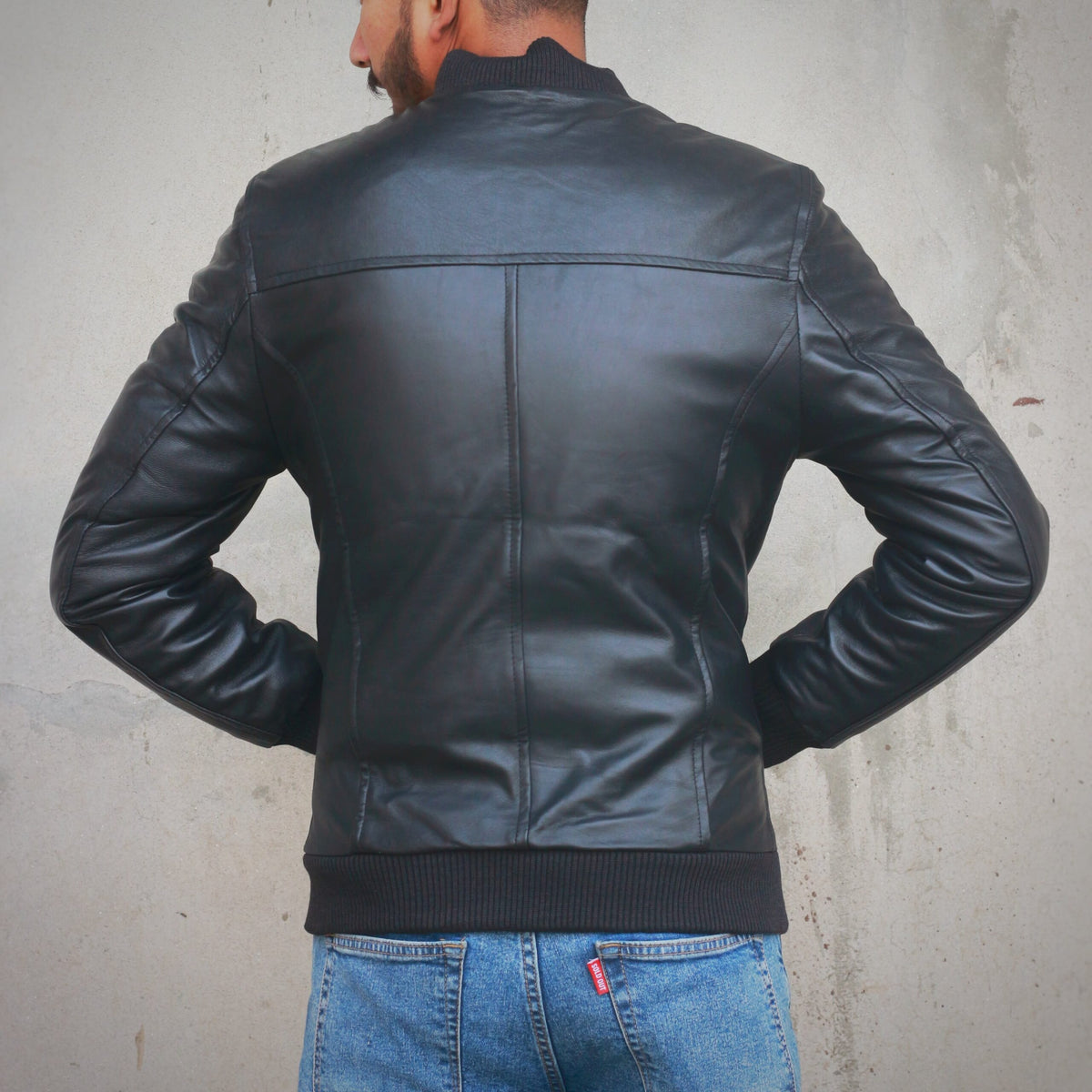 Vintage Leather Bomber Jackets - Black