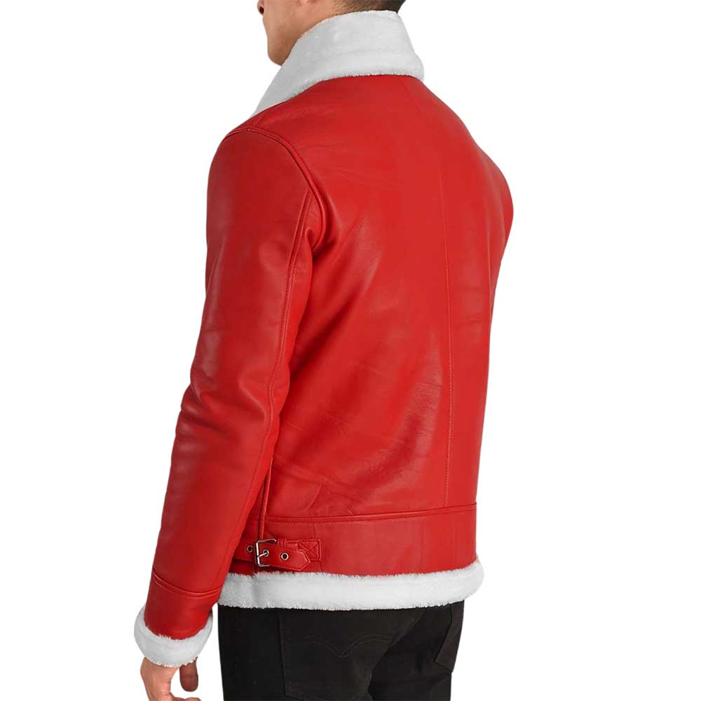 Shearling Leather jacket - red