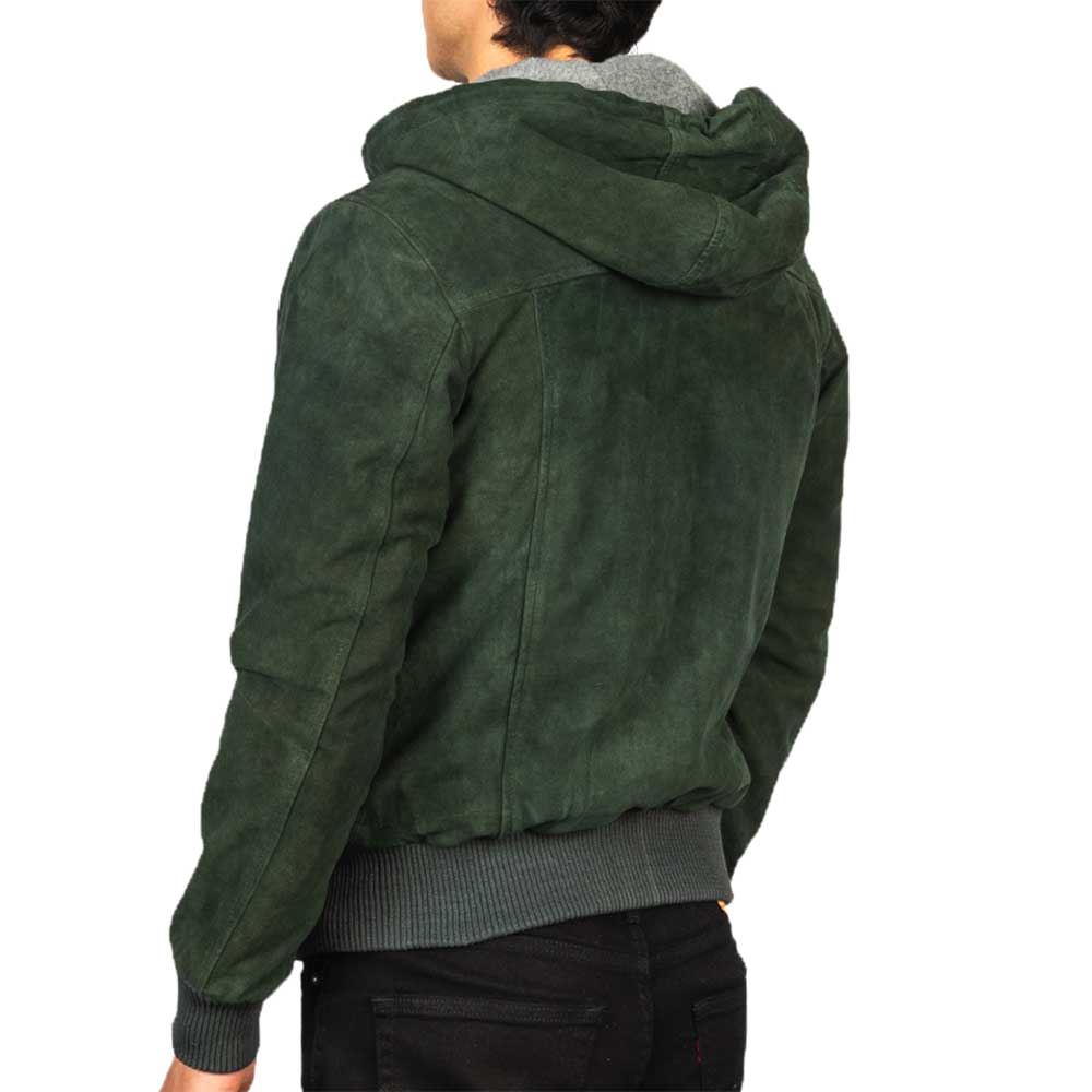 Leather Hooded Jacket
