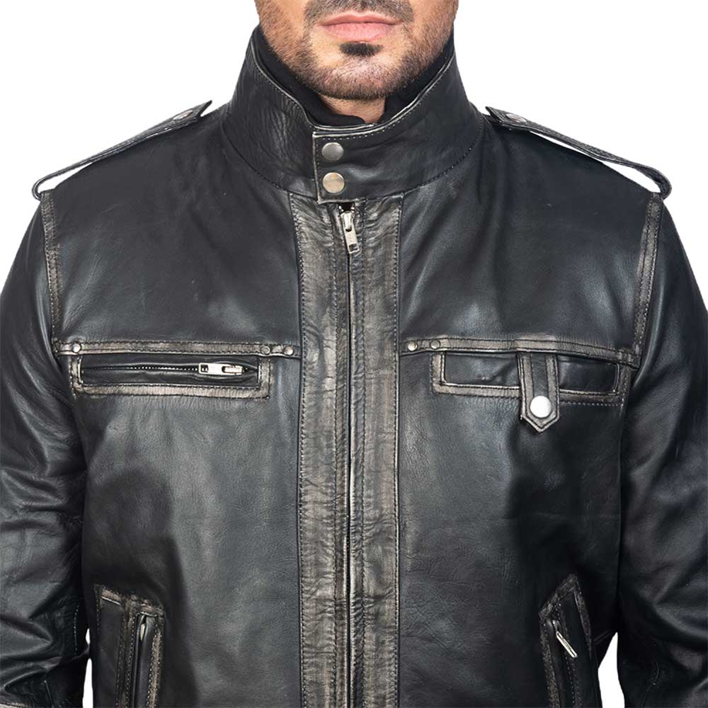 Mens Leather Jacket - Black