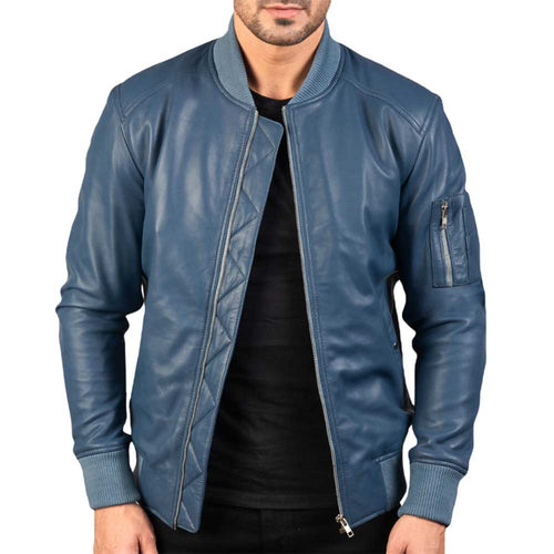 Blue Leather Jacket