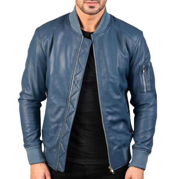 Blue Leather Jacket