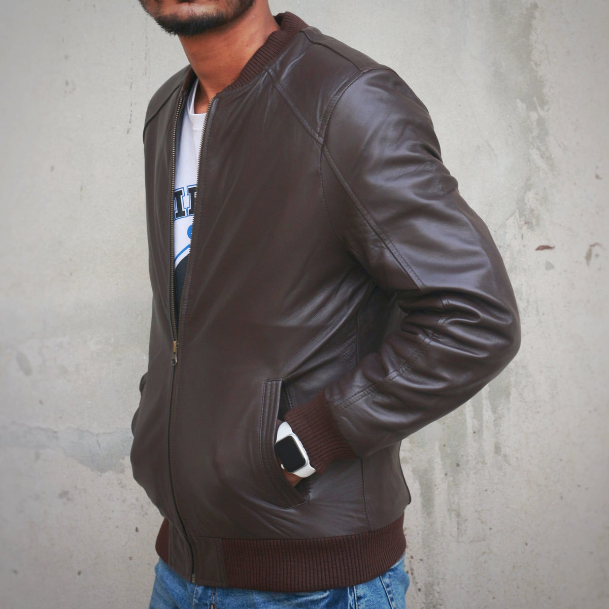 Vintage Leather Bomber Jackets - chocolate