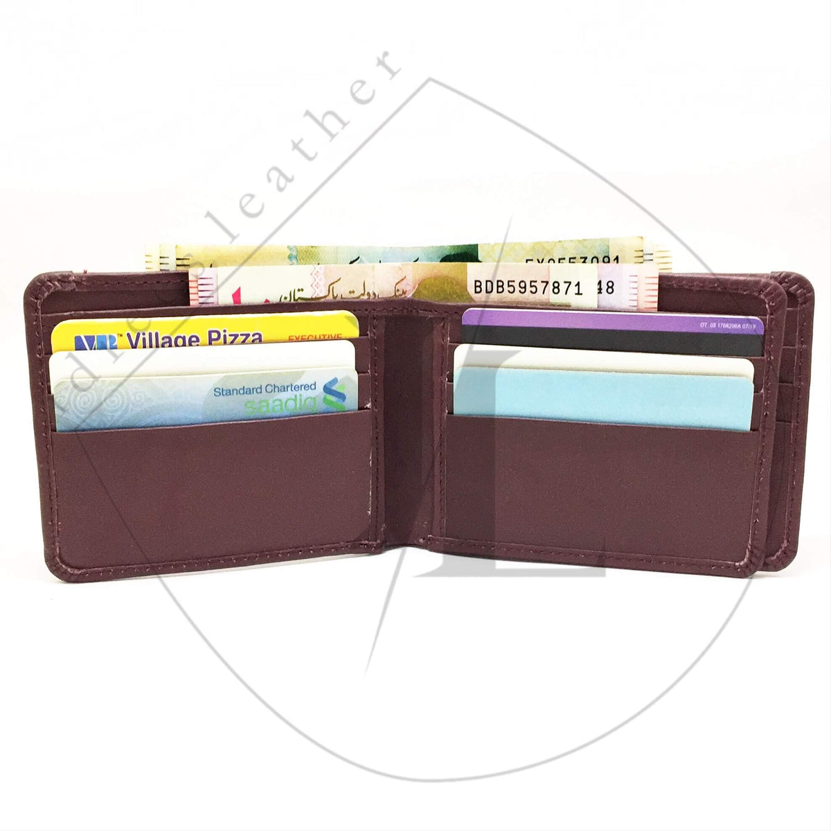 2in1 Leather Wallet - maroon