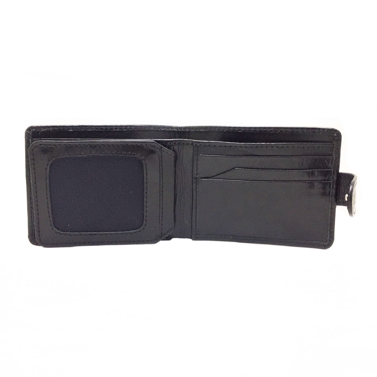 Lockable Leather Wallet - black