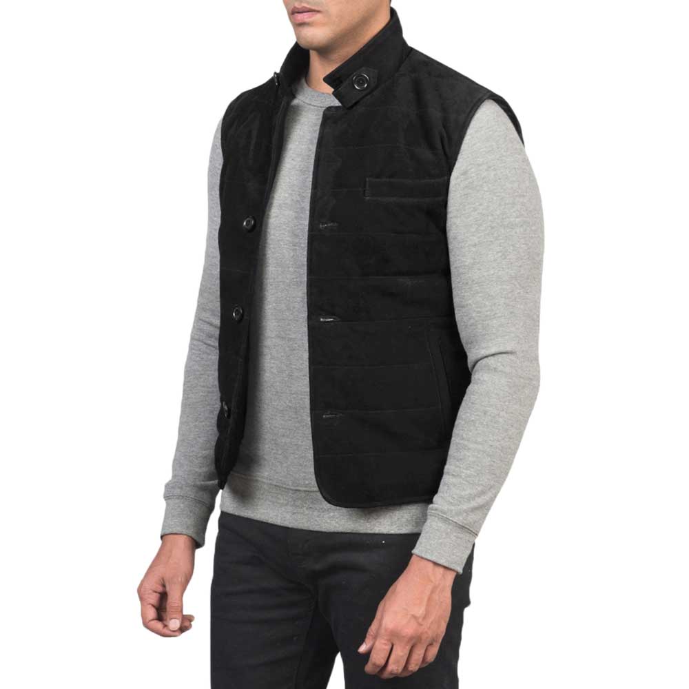 Mens Western Vest - Black