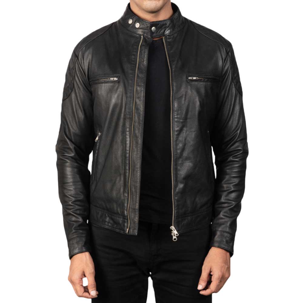 Distressed Leather Jackets for Men - Black
