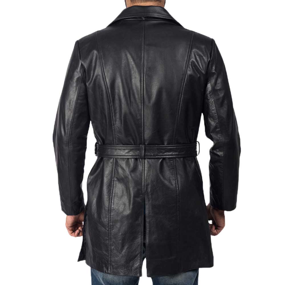 Jordan Black Leather Coat