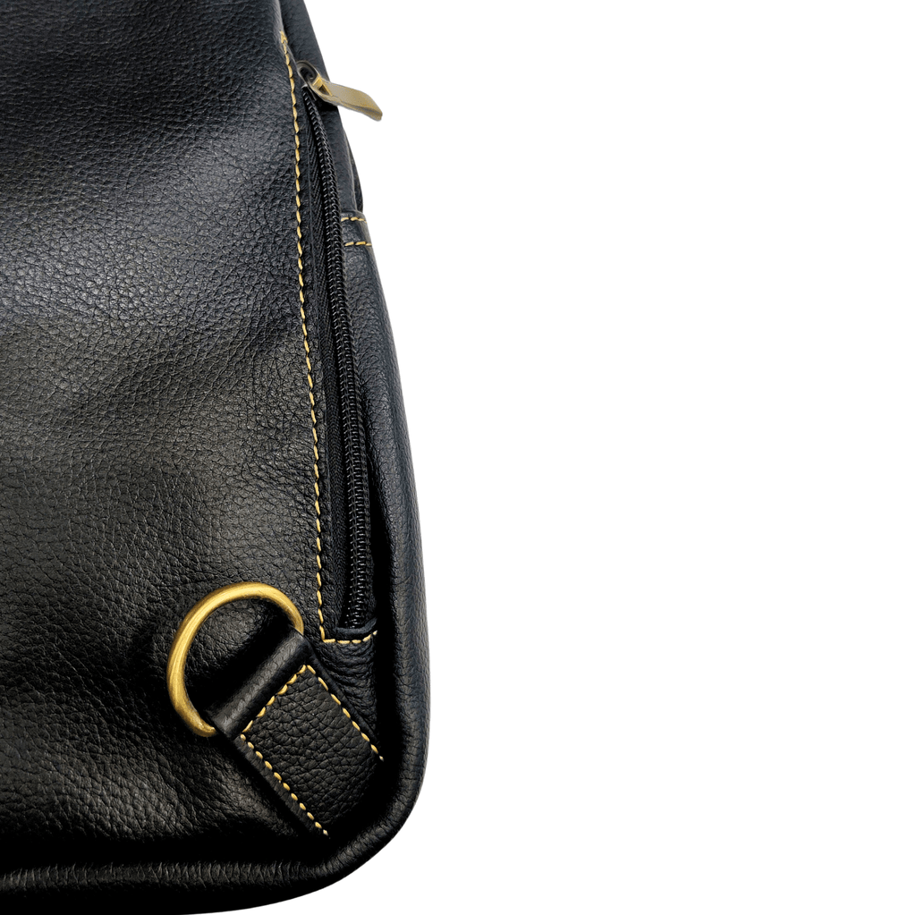 Leather Sling Bag - Black