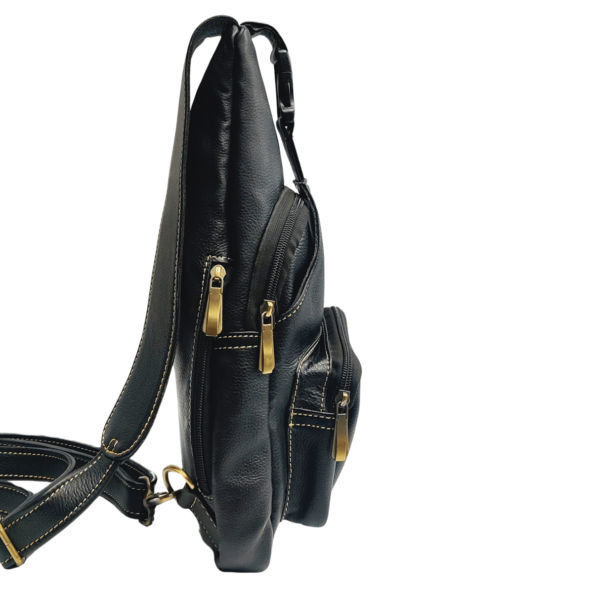 Leather Sling Bag - Black