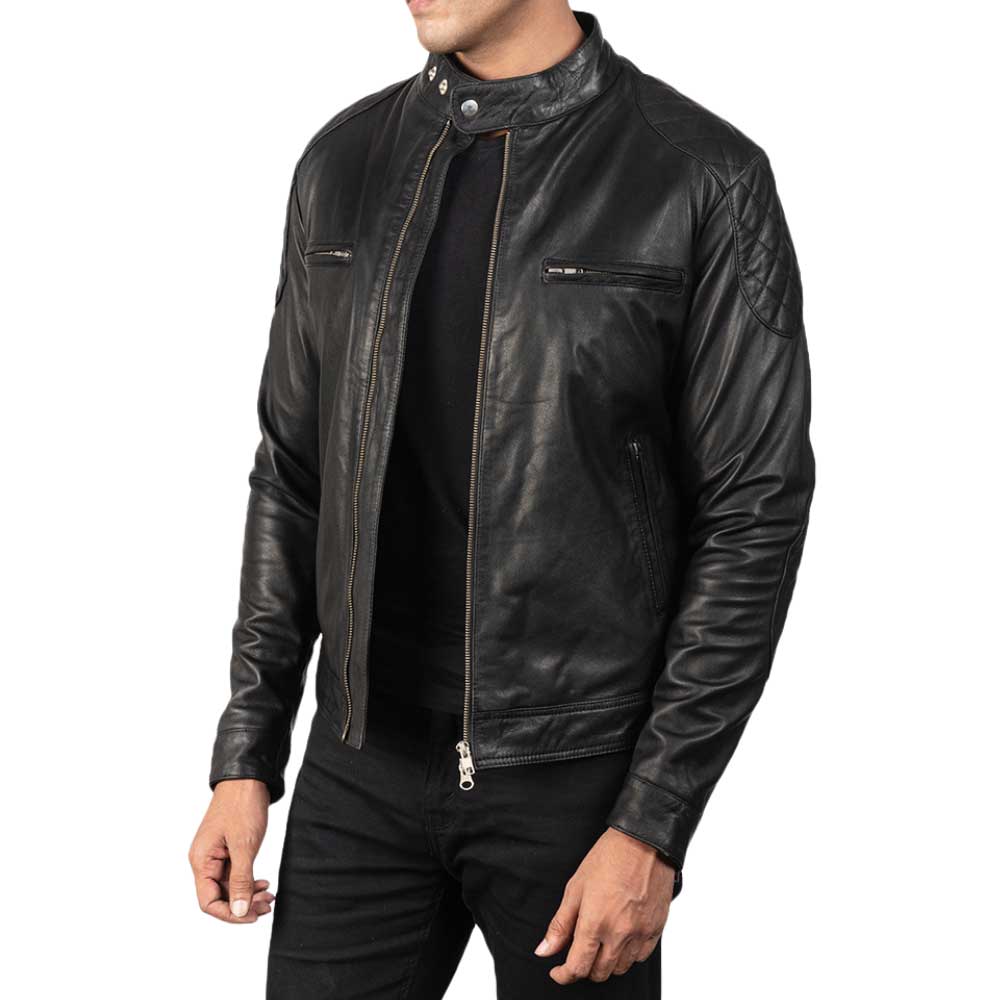 Distressed Leather Jackets for Men - Black